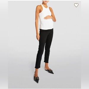 7 For All Mankind Straight Maternity Slim Illusion Black Jeans